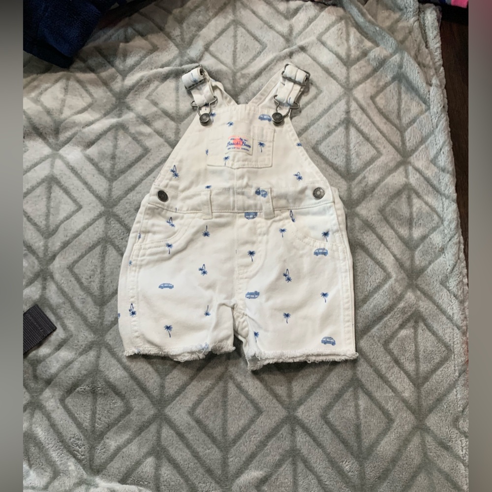 White cut off overalls